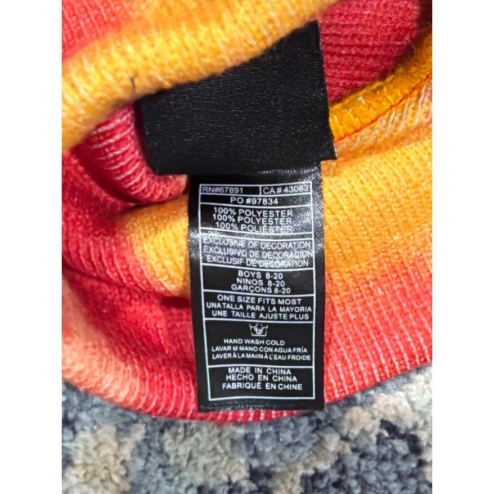 NFL Beanie Hat Youth Size Red Yellow Tie Dye Kansas City Chiefs Sportswear EUC